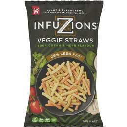 Infuzions Veggie Straws 25% Less Fat Sour Cream & Herb 90g