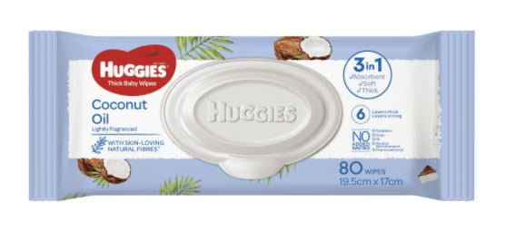 Huggies Coconut Oil Baby Wipes 80pk