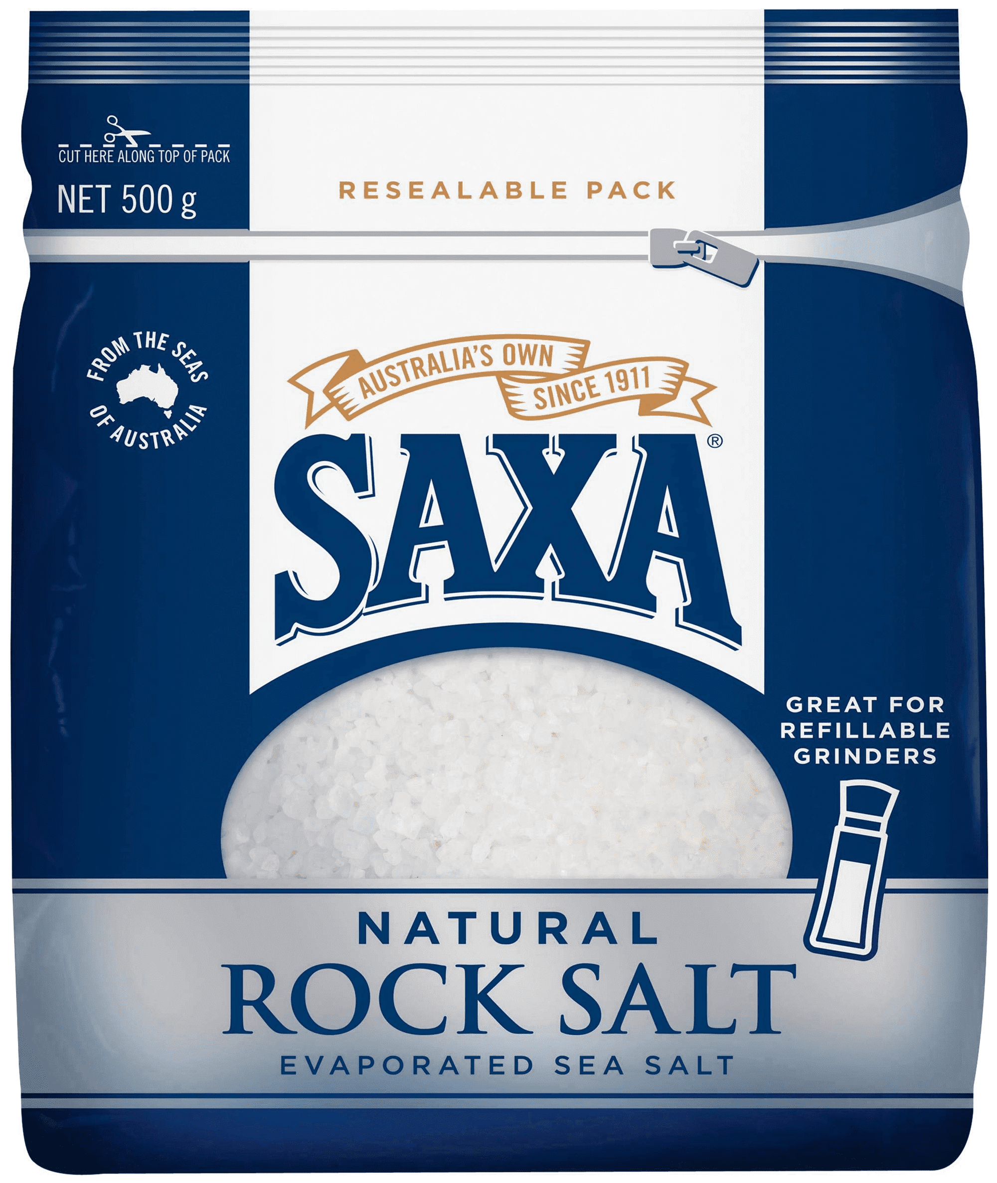 Saxa Natural Rock Salt 500g