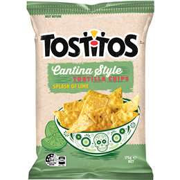 Tostitos Tortilla Corn Chips Splash Of Lime 175g