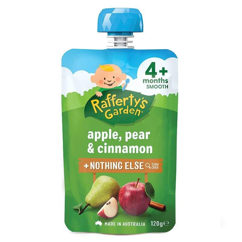 Rafferty's Garden 4m+ Smooth Apple, Pear& Cinnamon 120g