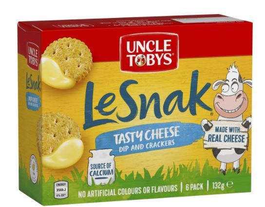 Uncle Tobys Le Snak Tasty Cheese 6pk 132g