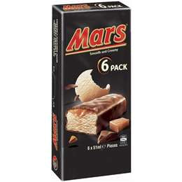 Mars Chocolate Ice Cream Bar 6pk