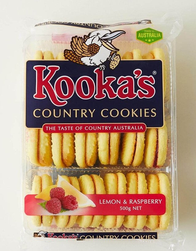 Kooka's Country Cookies Lemon and Raspberry 500g