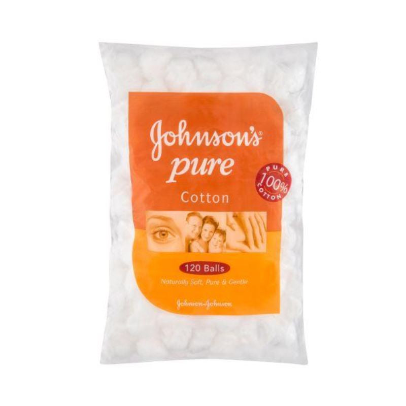 JOHNSONS Pure Cotton Balls White 120pk