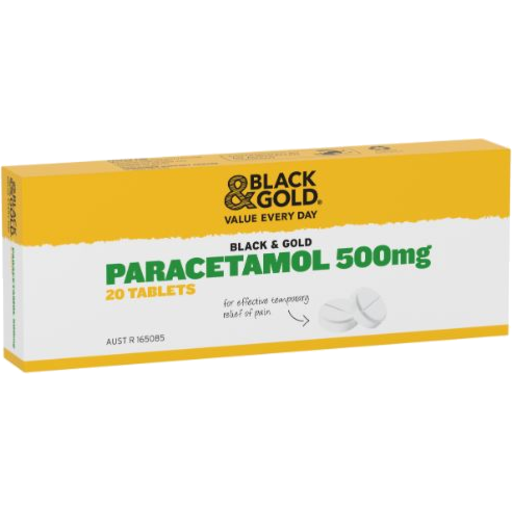 Black & Gold Paracetamol Tablets 20pk