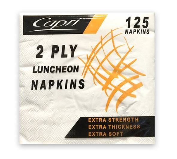 Capri White 2Ply Luncheon Napkins 1/4 Fold  125pk