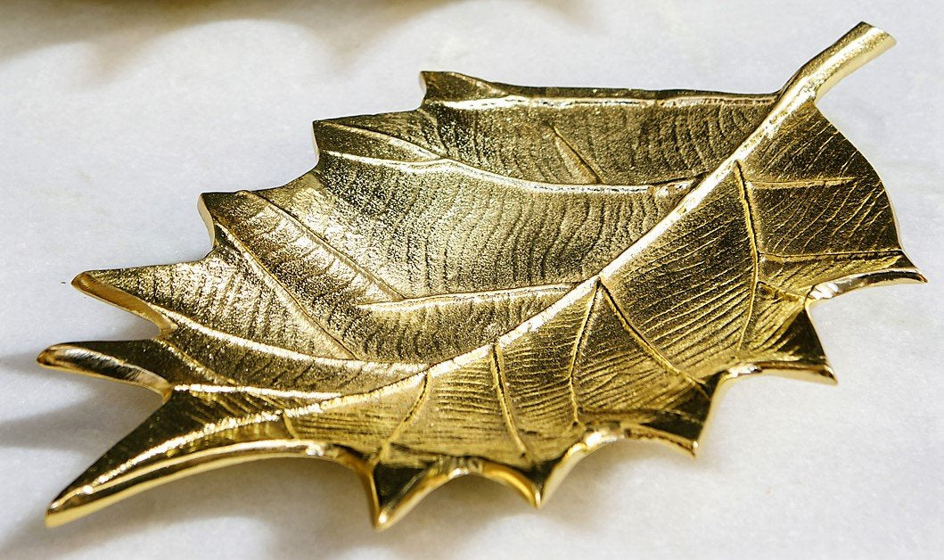 Brass Oak Leaf Platter 31cm