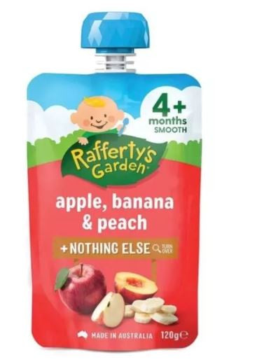 Rafferty's Garden 4m+ Apple, Banana, Peach 120g