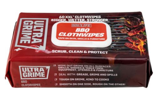 UltraGrime LIFE BBQ XXL+ Clothwipes 60 Pack