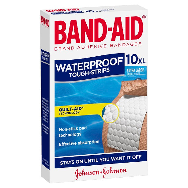 Band Aids Brand Tough Strips Waterproof Extra Large 10pk