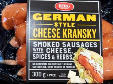 Berg German Style Cheese Kransky 4pk 300g