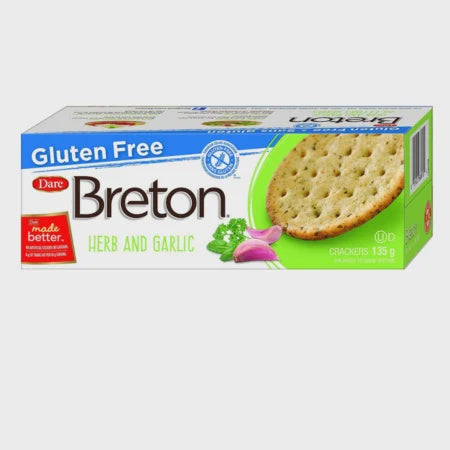 Breton GF Crackers Herb & Garlic 135g