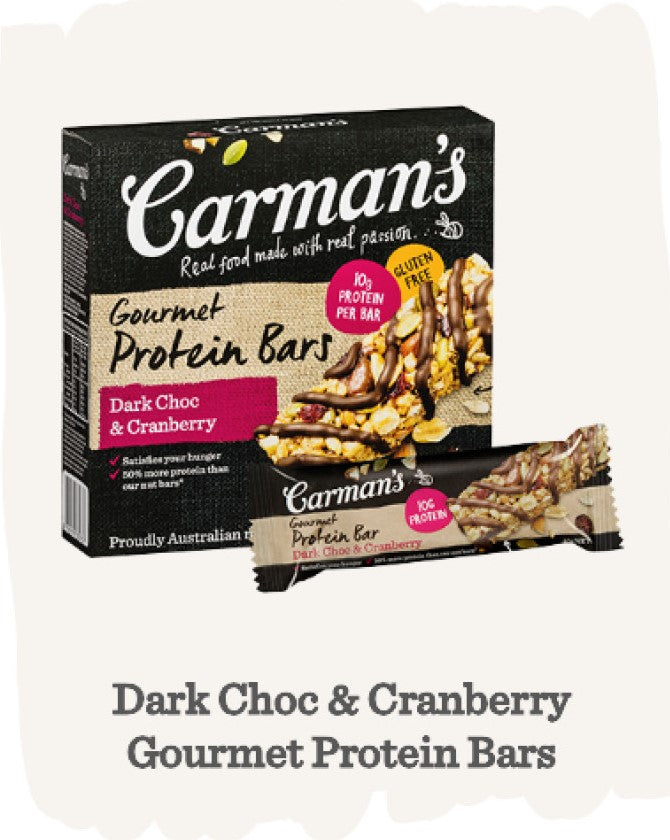 Carman's GF Dark Choc & Cranberry Protein Bars 5pk