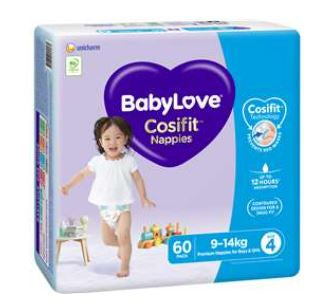 Babylove Nappy Cosifit Toddler 60pk