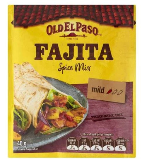 Old El Paso Spice Mix for Fajitas Mild 40g