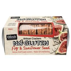 Olina's No Gluten Crackers Fig & Sunflower Seed 100g