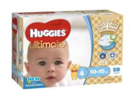 Huggies Ultimate Nappy Size 4 58ct