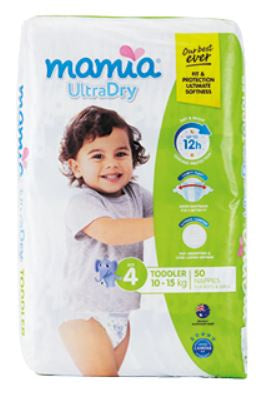 X Mamia Ultra Dry Nappies Size 4 50pk