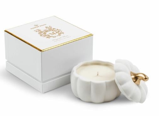 Manor Road Matte White Pumpkin Candle