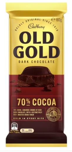 Cadbury Chocolate Block Old Gold 70% Cocoa 180g^