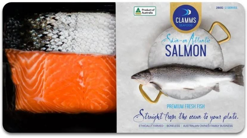 Clamms Salmon Portions Skin On 280g