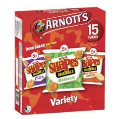 Arnotts Shapes Variety Pack 15pk 375g^