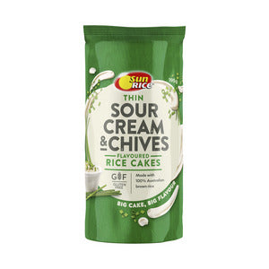 Sunrice Thin Sour Cream & Chives Rice Cakes 160g