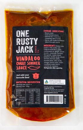 One Rusty Jack Vindaloo Curry Simmer Sauce 400g