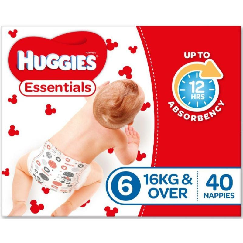 Huggies Essential Nappy Size 6 Junior 16kg 40pk