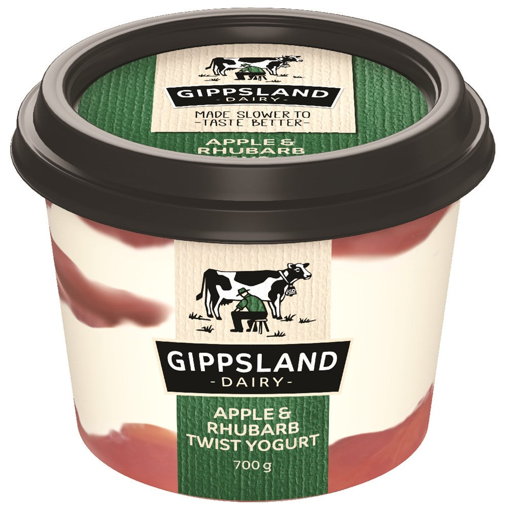 Gippsland Dairy Apple & Rhubarb Twist Yogurt 700g