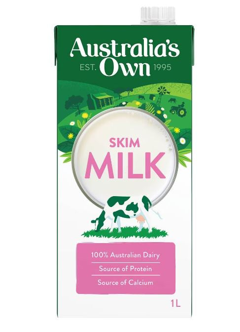 Australias Own UHT Milk Skim 1L