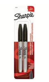 Sharpie Fine Point Permanent Marker Black 2pk