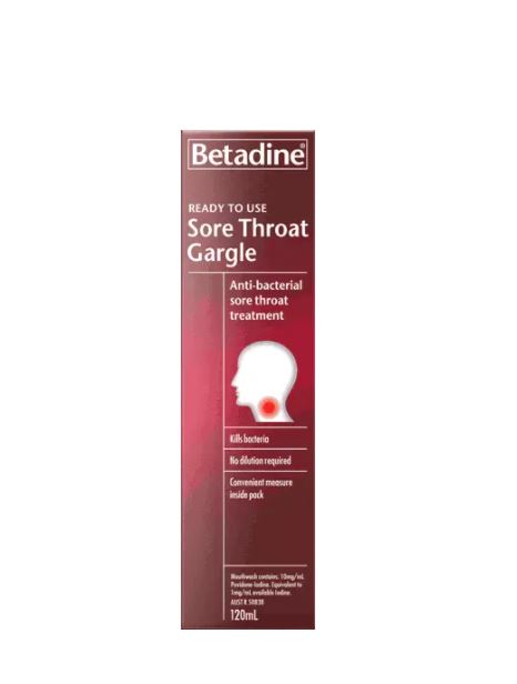 Betadine Ready to Use Sore Throat Gargle 120ml