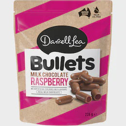 Darrell Lea Chocolate Raspberry Bullets 226g