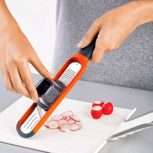 Joseph Joseph 2 in 1 Mini Grater and Slicer - Orange