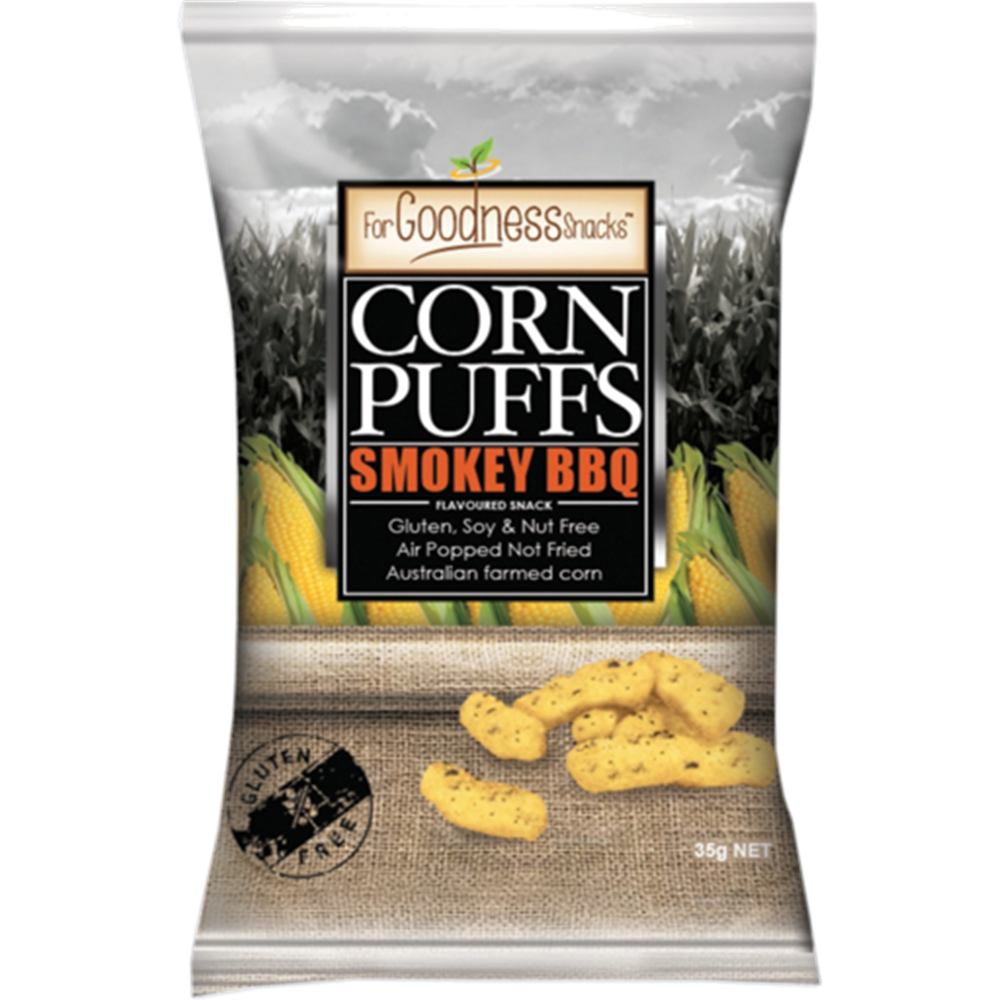 For Goodness Snacks Corn Puffs Smokey BBQ 35g