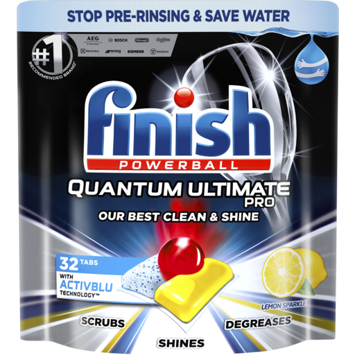 Finish Quantum Ultimate Pro Dishwashing Tablets Lemon 32pk