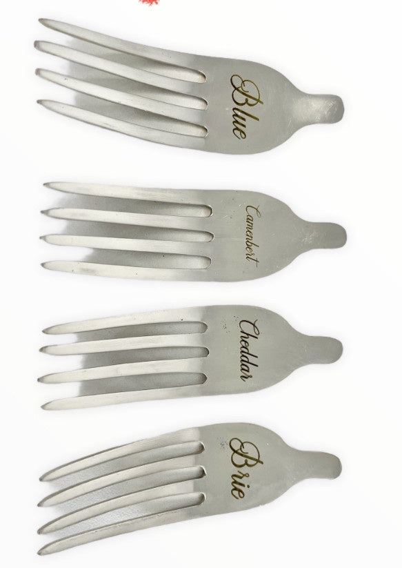 Pewter Antique Rustic 4 Piece Fork Set - Cheese Marker