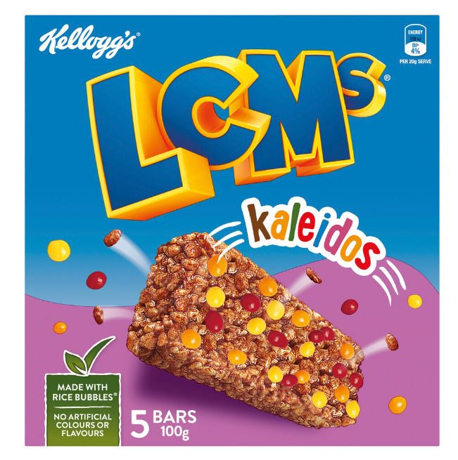 Kelloggs LCMs Rice Bubbles Kaleidos - 5pk 100g