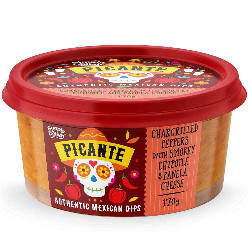 Picante Mexican Dips Grilled Peppers, Chipotle & Panela 170g