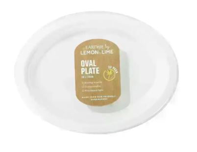 Lemon&Lime Disposable Oval Plate 26x22cm 30pk