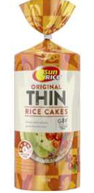 Sunrice Thin Rice Cakes Gluten Free Original 150g^