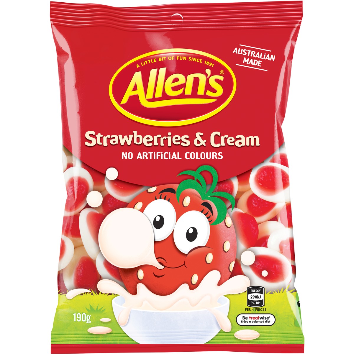 Allen's Strawberry & Cream 190g^