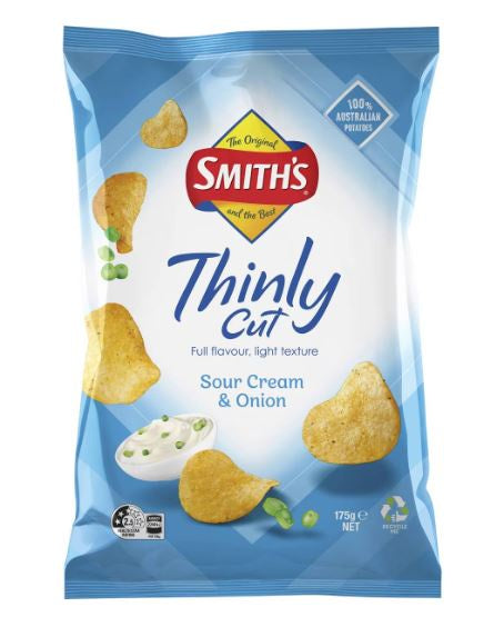 Smiths Thinly Cut - Sour Cream & Onion 170g