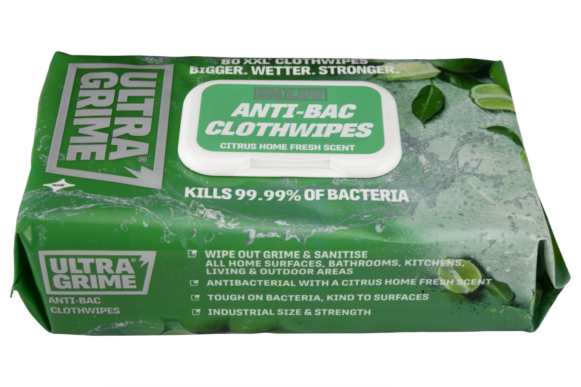 UltraGrime LIFE Anti-Bac XXL+ Clothwipes 80 Pack