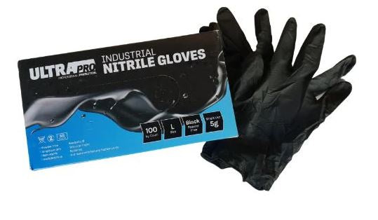 ULTRAPRO Black Heavy Duty Nitrile Gloves Large