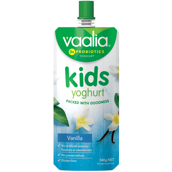 Vaalia Kids Yoghurt Pouch Vanilla 140g