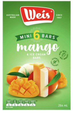 Weis Ice Cream Mini Bars Mango 6 Pack