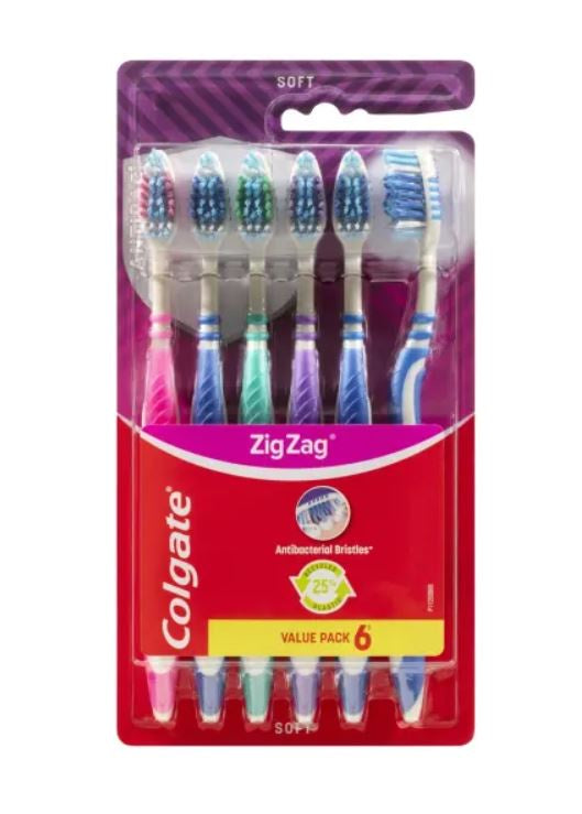 Colgate Toothbrush Zig Zag Soft 6 Pack